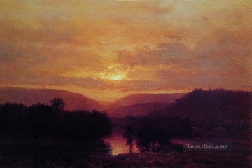 ブルック川の流れ Painting - 夕日の風景 トナリスト ジョージ・インネス川